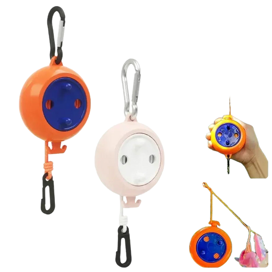 Cuerda de Ropa Retráctil Portátil de 10m, Antideslizante y Antiviento para Viajes, Camping y Hotel