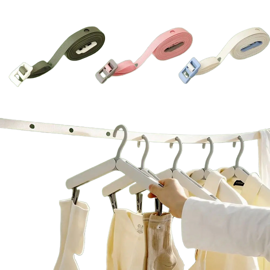 Cuerda de Secado Antiviento Portátil Ajustable para Viajes y Camping - Tendedero de Ropa Multifuncional