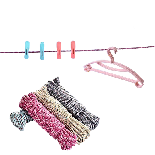 Cuerda de Tender Ropa Portátil 10M - Tendedero de Viaje Resistente al Viento