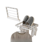 Estante Multigarra para Secar Calcetines y Ropa, Perchero de Pared Plegable sin Perforaciones, Organizador de Toallas