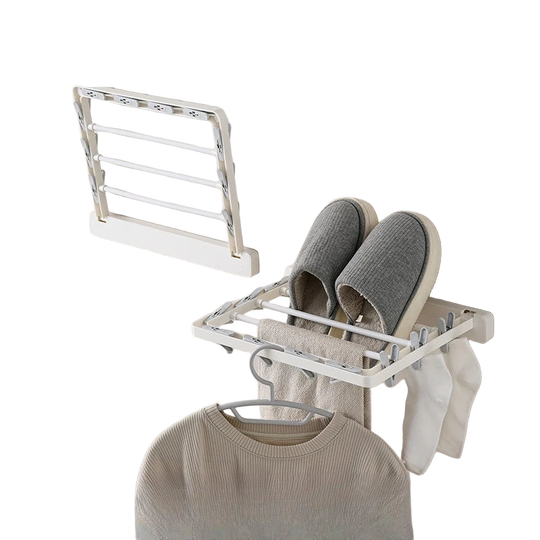Estante Multigarra para Secar Calcetines y Ropa, Perchero de Pared Plegable sin Perforaciones, Organizador de Toallas