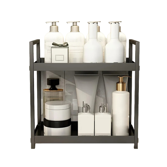 Estante Organizador Doble de Escritorio, Tendedero de Ropa para Cocina y Baño, Estante para Perfumes y Cosméticos para Tocador