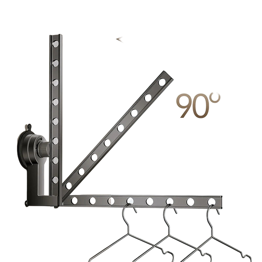 Estante para Secar Ropa con Ventosa, Plegable, con Ganchos, Colgador de Pared, Interior/Exterior