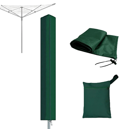 Funda Protectora Impermeable y Antiviento de Tela Oxford 600D para Tendederos de Ropa Exterior con Cierre de Cordón