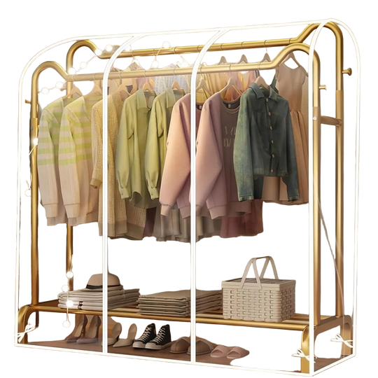 Funda Transparente para Perchero de Ropa, Cubierta Antipolvo de PEVA con Cremallera, Impermeable Protector de Ropa