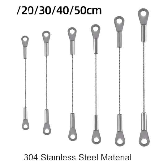 Juego de 10 Cuerdas de Acero Inoxidable de 1.5 mm con Ojales, Lanyard de Seguridad para Tendedero de Ropa