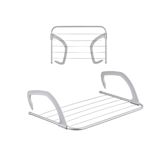 Juego de Cuerda para Tender Ropa, Tendedero Portátil Plegable para Barandillas de Balcón, Alféizar de Ventana, Tendedero Retráctil para Balcón, Perche