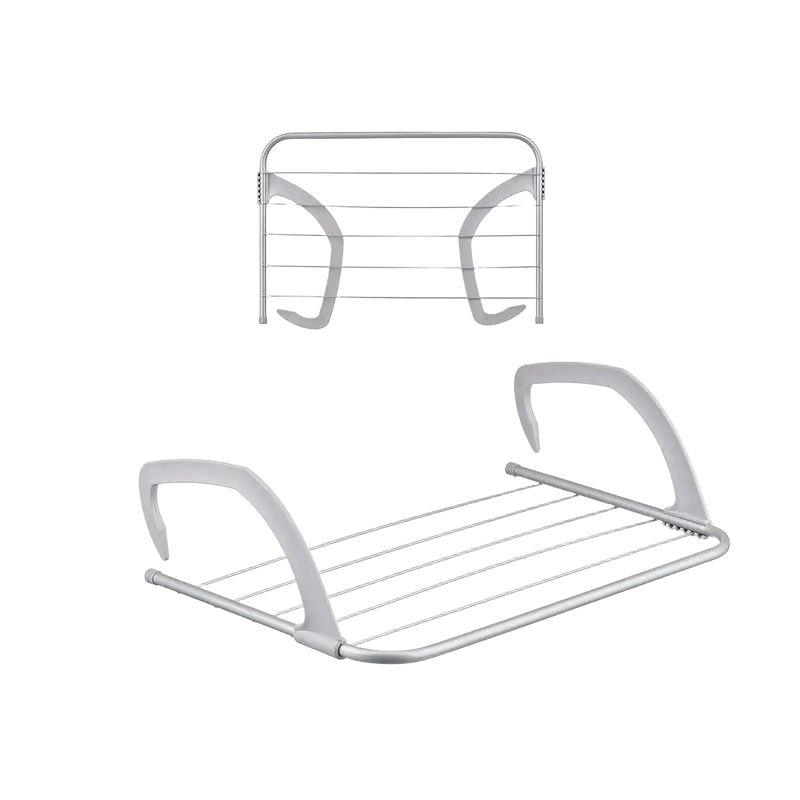 Juego de Cuerda para Tender Ropa, Tendedero Portátil Plegable para Barandillas de Balcón, Alféizar de Ventana, Tendedero Retráctil para Balcón, Perche
