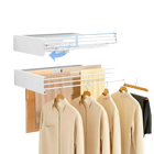 KingnetStore - Tendedero de Pared Plegable de Aluminio, Secador de Ropa Montado en Pared, Compacto y Duradero, Capacidad 30 kg, 80/100 cm, Blanco/Negr