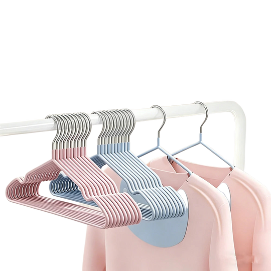 Nano Trace - Perchas Antideslizantes para Niños, Recubiertas de Vinilo Engrosado, Colgadores Multicolor para Ropa de Bebé