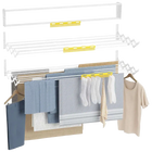 Newlux Tendedero de Pared Plegable V120 Blanco – 12 m de secado, 12 kg, hierro epoxi