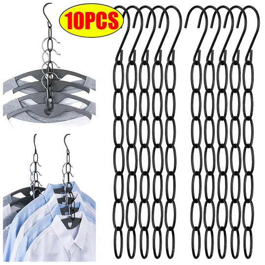 Organizador de Colgadores de Ropa de Acero Inoxidable Plegable y Ahorrador de Espacio