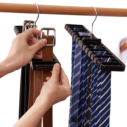 Organizador Multifuncional de Corbatas y Cinturones, Perchero para Bufandas, Tendedero de Ropa Plegable