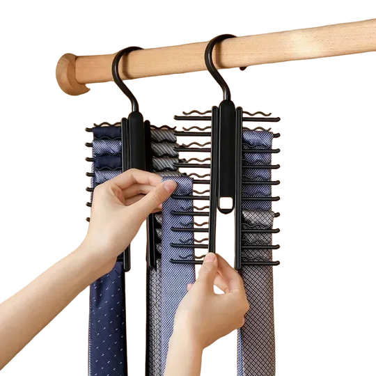 Percha para Corbata Giratoria 20 Ranuras - Organizador de Armario para Corbata y Cinturón