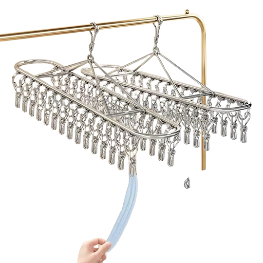 Percha para Secar Ropa de Acero Inoxidable con 20 Pinzas