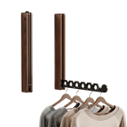 Perchero de Madera para Ropa de Pared, Tendedero Plegable y Organizador Invisible para Ahorro de Espacio