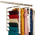 Perchero Multifuncional de 3 Piezas para Pantalones, Bufandas y Pañuelos - Colgador de Pinzas Fijas para Armario