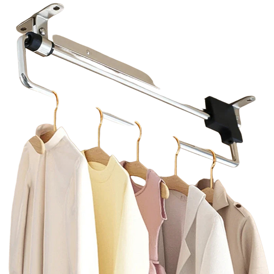 Perchero Retráctil Vertical para Armario, Varilla Extraíble de Montaje Superior para Pantalones, Sin Taladros