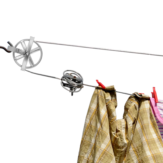 Polea para Tendedero de Ropa de Alta Resistencia | Sistema de Cuerda Exterior Antideslizante