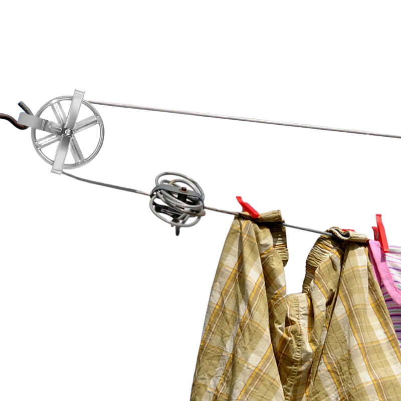 Polea para Tendedero de Ropa de Alta Resistencia | Sistema de Cuerda Exterior Antideslizante