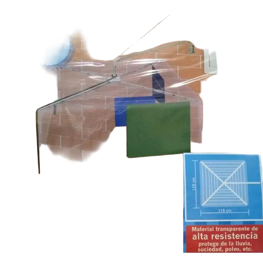Protector de Lluvia para Tendedero de Ropa - 115x115cm, Plástico Transparente de Alta Resistencia