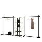 Soporte de Exposición para Ropa de Tienda Exterior, Perchero de Suelo a Techo de Hierro Forjado, Estante Simple para Ropa de Mujer