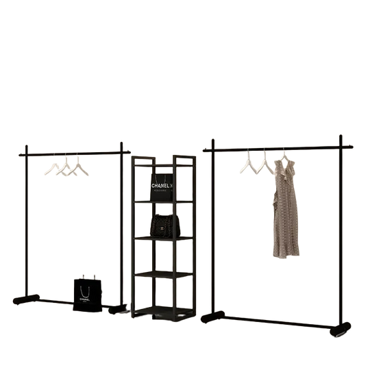 Soporte de Exposición para Ropa de Tienda Exterior, Perchero de Suelo a Techo de Hierro Forjado, Estante Simple para Ropa de Mujer