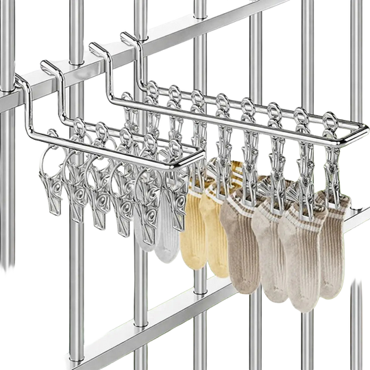 Soporte para Secar Calcetines de Acero Inoxidable con 10/16 Pinzas