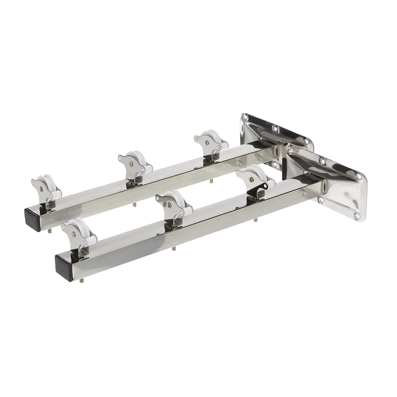 Tendedero de Pared Cuncial con 2 Soportes y 6 Poleas, 45 cm, para Secar Ropa en Espacios Pequeños