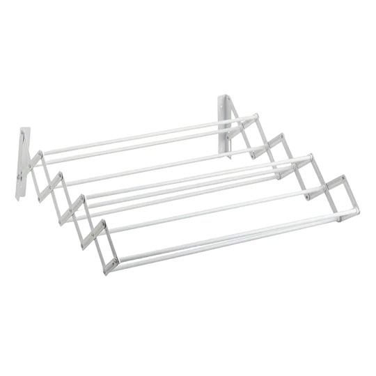 Tendedero de Pared Plegable - Secador Retráctil de Acero Inoxidable con 9 Barras, Ahorra Espacio Interior/Exterior