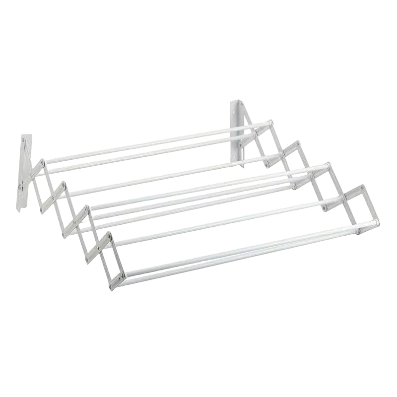 Tendedero de Pared Plegable - Secador Retráctil de Acero Inoxidable con 9 Barras, Ahorra Espacio Interior/Exterior