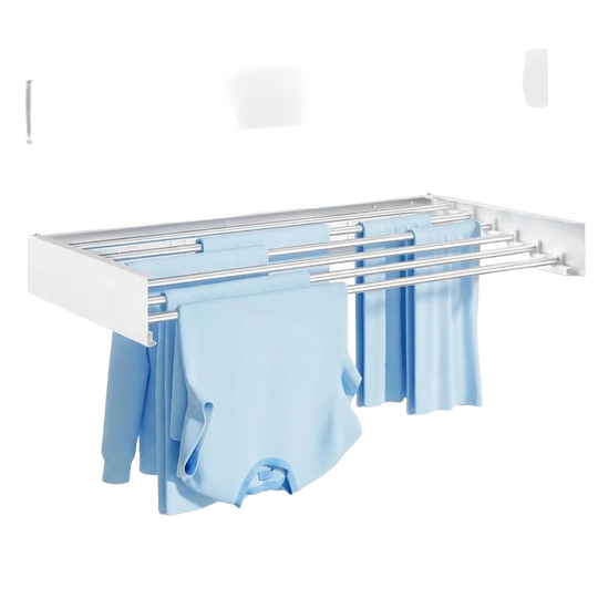 Tendedero de Pared Plegable con 6 Varillas de Acero Inoxidable
