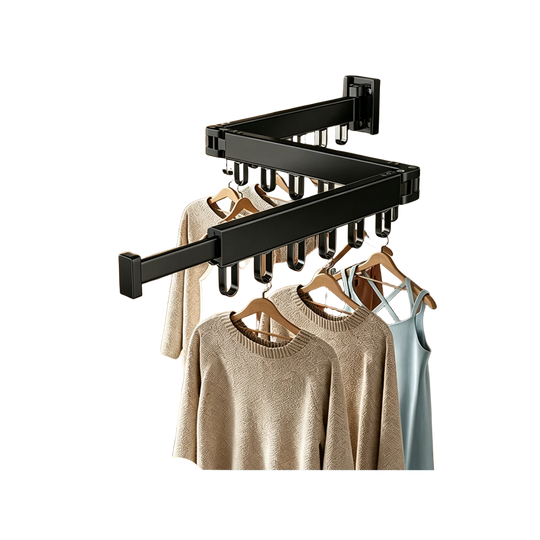 Tendedero de Pared Plegable de 13kg, Diseño Retráctil de Aluminio Resistente a la Intemperie para Hogar, Apartamento, Balcón, Lavandería y RV