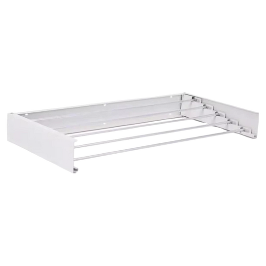 Tendedero de pared plegable Kynley, secador de ropa compacto con capacidad de 30 kg, 6 barras de aluminio de 80 cm, ahorra espacio con solo 2.5 cm de
