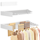 Tendedero de Pared Plegable SONGMICS, Secador de Ropa de Pared con 6 Barras de Aluminio, Diseño de Ahorro de Espacio para Uso Interior y Exterior, Car