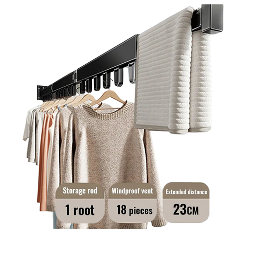 Tendedero de Pared Plegable Triple de Aluminio, Soporta 13 kg, Ahorro de Espacio