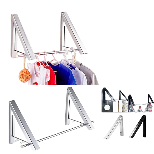 Tendedero de Pared Portátil Plegable Retráctil para Ropa - Perchero Telescópico de Balcón