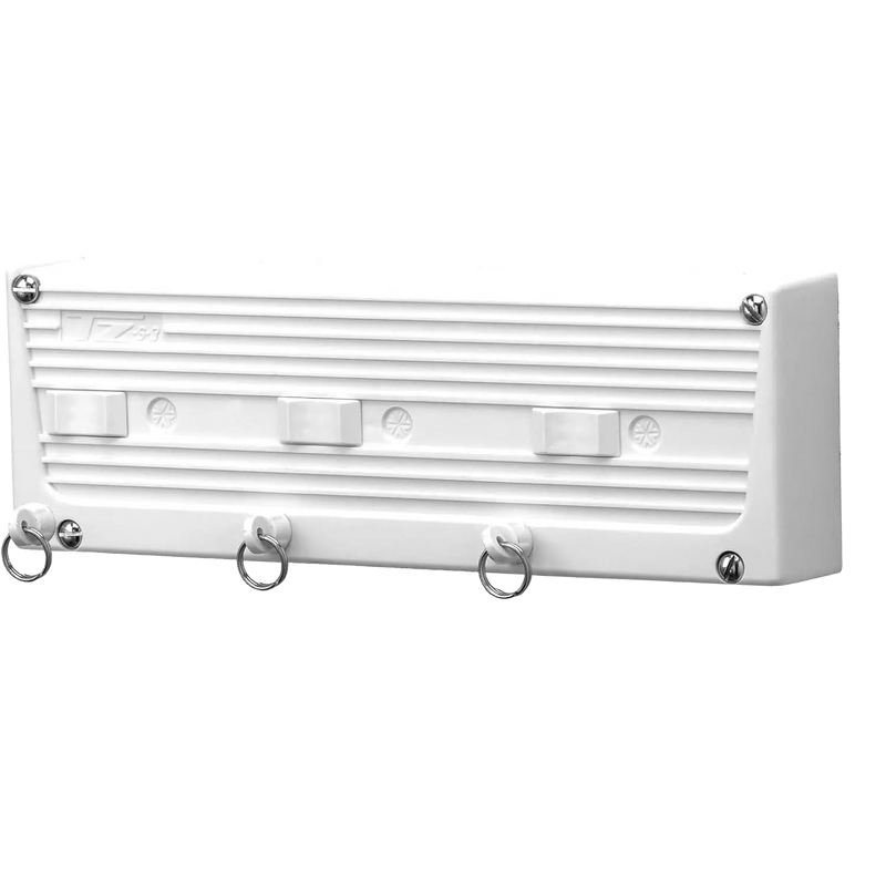 Tendedero de Pared Retráctil CUNCIAL TZ-S 3 Cuerdas (15m) - Plástico Blanco, Ideal Interior/Exterior, Compacto con Bloqueo Individual