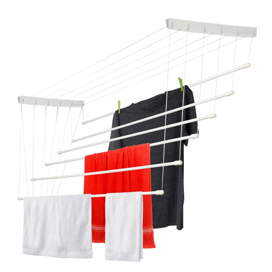 KADAX Tendedero de Ropa para Baño, de Techo, 6 Barras, 150cm, Sólido y Duradero