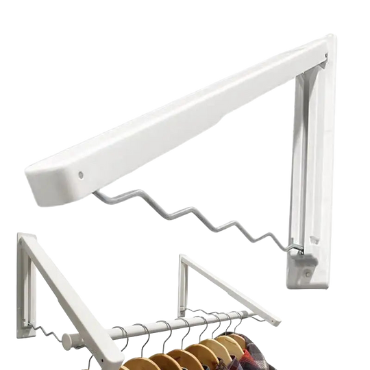 Percha de Pared Plegable Sin Taladro, Tendedero de Ropa Plegable con capacidad de 9 kg, Diseño Ondulado