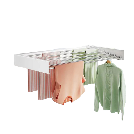 Tendedero de Pared Retráctil y Plegable 60cm - Varillas de Aluminio y Marco ABS