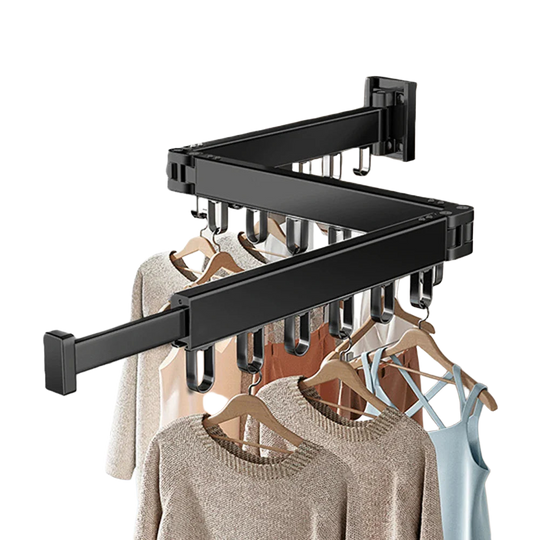 Tendedero de Pared Telescópico Plegable de Aluminio para Ropa y Edredones