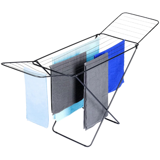 Tendedero de Ropa 181 cm Negro Plegable
