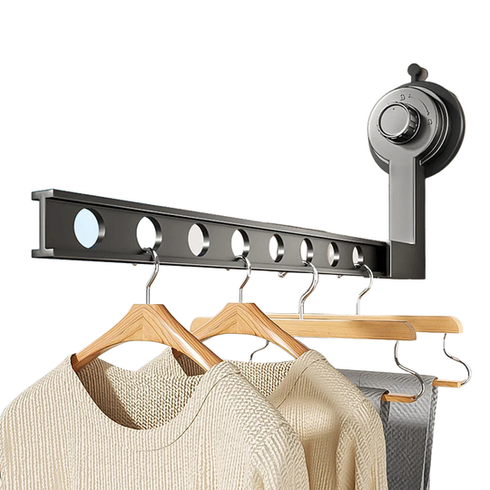 Tendedero de Ropa con Ventosa, Plegable y Colgador de Pared para Interior y Exterior
