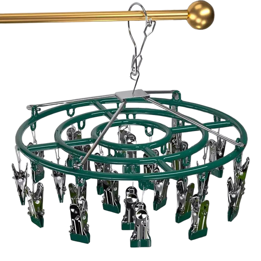 Tendedero de Ropa de Acero Inoxidable con Pinzas Antideslizantes 18/24 Clips Ahorro de Espacio