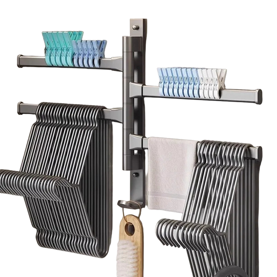 Tendedero de Ropa de Pared para Balcón, Toallero Perforado para Cocina y Baño