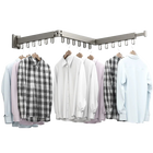 Tendedero de Ropa de Pared Plegable 3 Barras Extensible