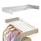 Tendedero de Ropa de Pared Plegable con 5 Barras de Aluminio para Interior y Exterior, Ahorra Espacio