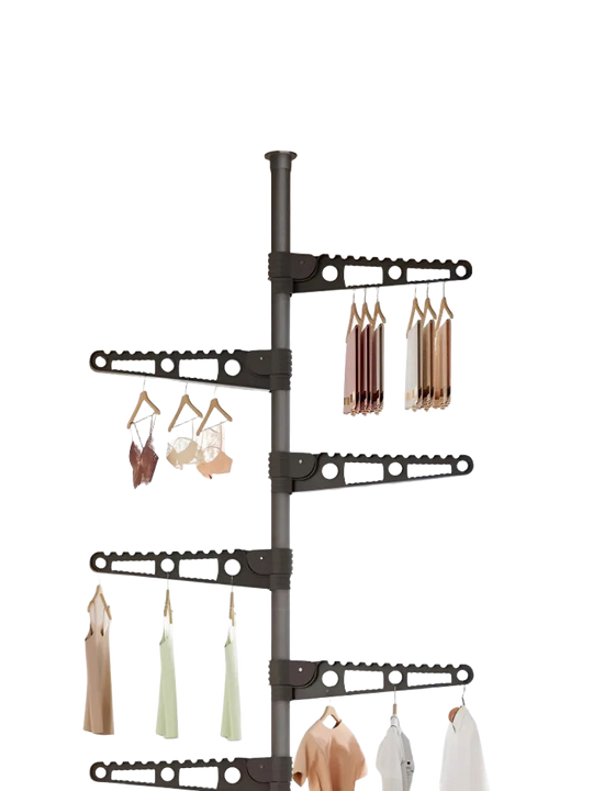 Tendedero de Ropa de Pie con Alas Plegables, Extensible, para Balcón y Dormitorio