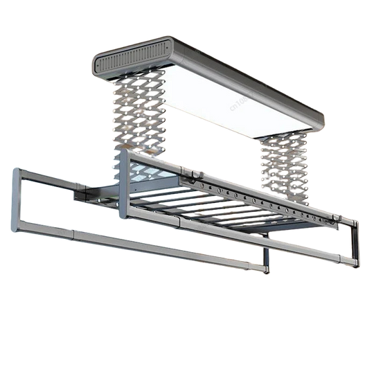 Tendedero de Ropa Eléctrico con Control Remoto para Balcón, Aluminio, Plegable con Luz